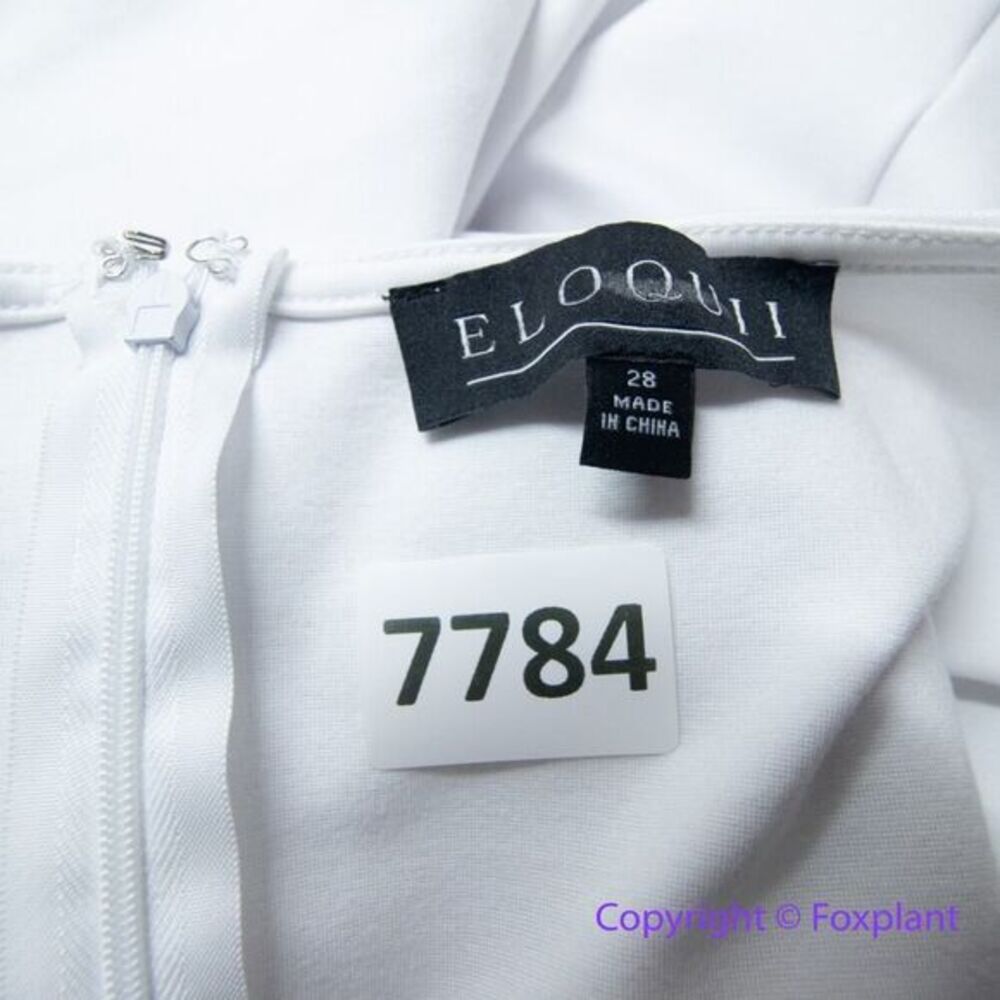 New! Eloquii Classic White V-Neck‎ 3/4 Length Sleeve Sheath Dress, size 28 - Picture 15 of 16